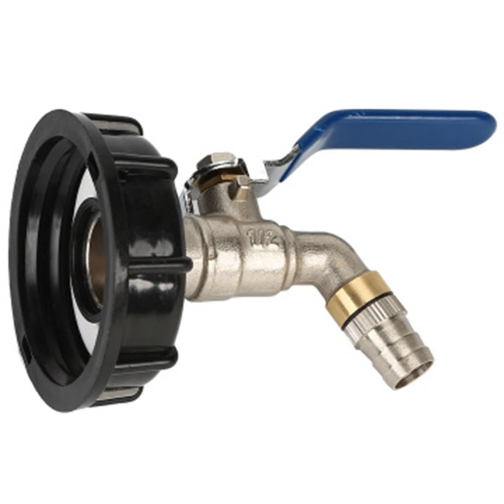 SLQZT IBC Rubinetto con uscita a sfera Serbatoio da 3/4 pollici Adattatore di scarico per uso alimentare S60X6 Serbatoio da 1000 L Contenitore per acqua piovana Valvola per rubinetto con tubo in ottone