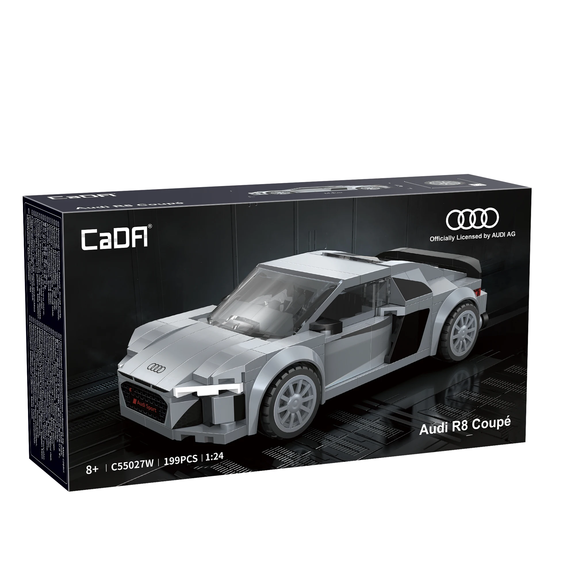CaDA officieel gelicentieerde 1:24 bouwsteenautoset / sportwagen bouwstenen / klassieke auto's / Audi A8 / Opel / Shelby / Fiat