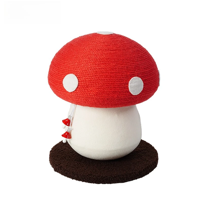 Árbol rascador para gatos con diseño hongo rojo y bola de sisal - imagen 2