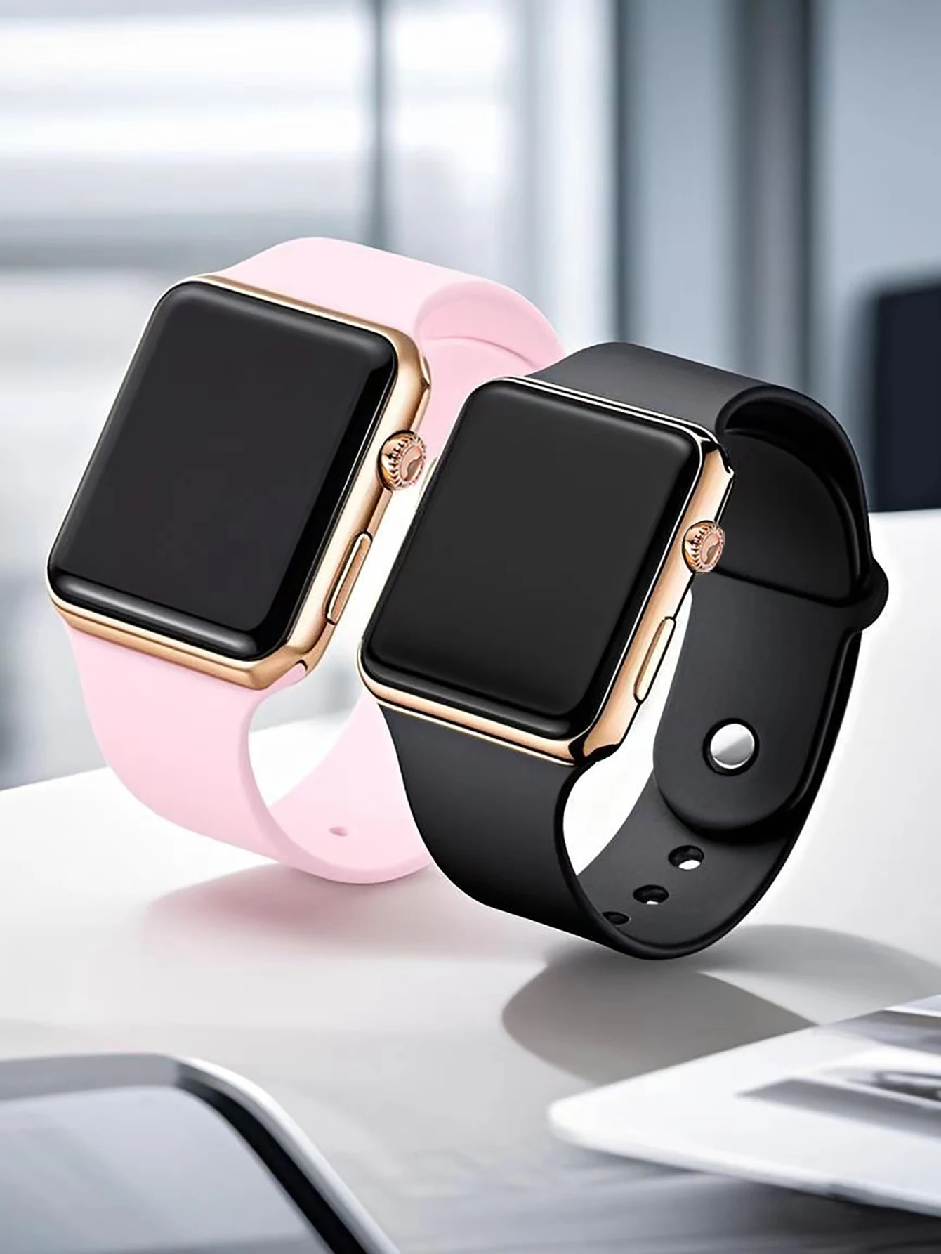 

Квадратный светодиодный дизайн электронных часов, силиконовый ремешок, подходит для повседневных праздничных нарядов, идеальный подарок для других часов без умных часов