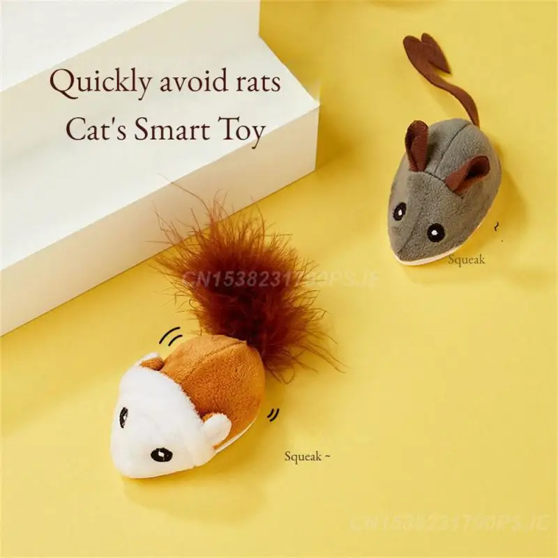 Cat Interactive Toys Moving Fun Interactive Mouse Toy Pet Cat Toys Electric Pet Toy Simulation Mice Plush Smart Cat Toys Vocal