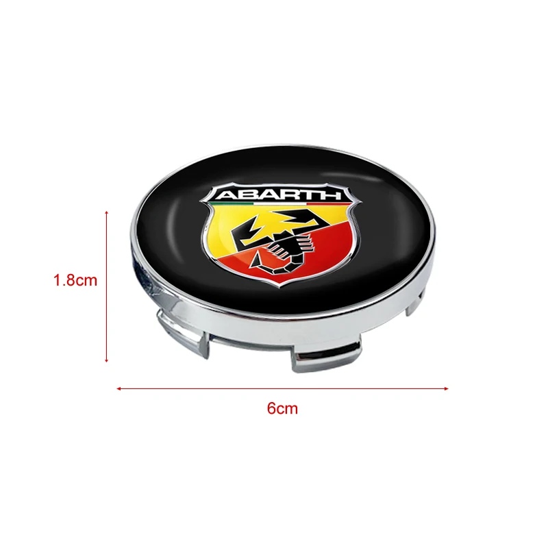 4pcs 56mm+60mm Car Wheel Center Hub Cap Rim Cover Emblem Stickers For Abarth UNO Astra Bravo Panda Linea Freemont Strada Doblo