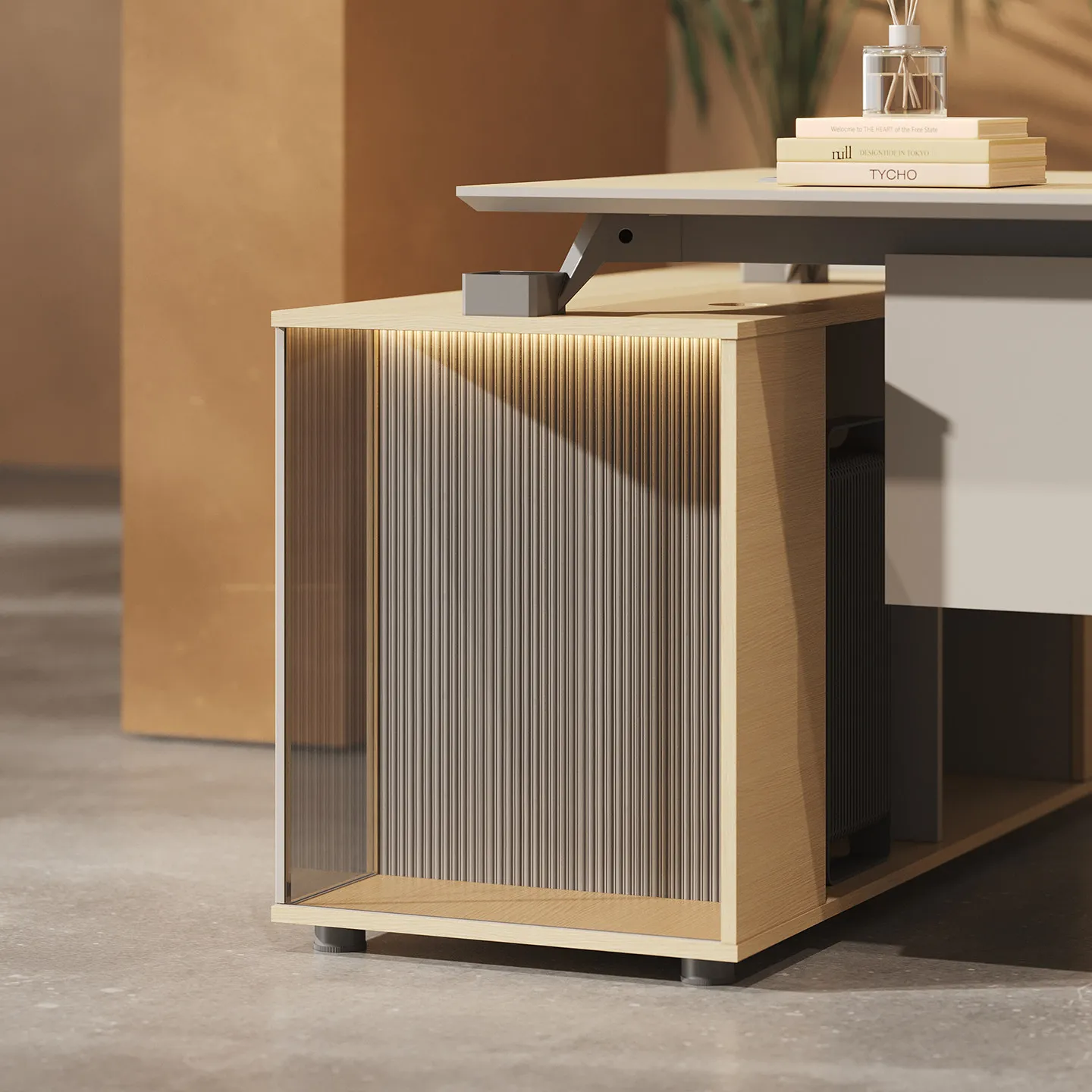 Desk with side  Simple boss table Office furniture Leadership table Manager supervisor table