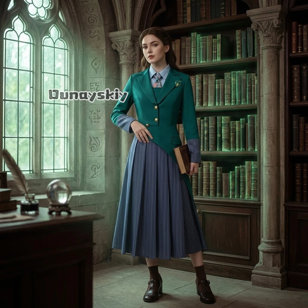 Anime Movie Wicked Cosplay Shiz University School Uniform Fashion Kawaii Cute Magic JK Dress Dark Coat Tie Shirt Halloween Party