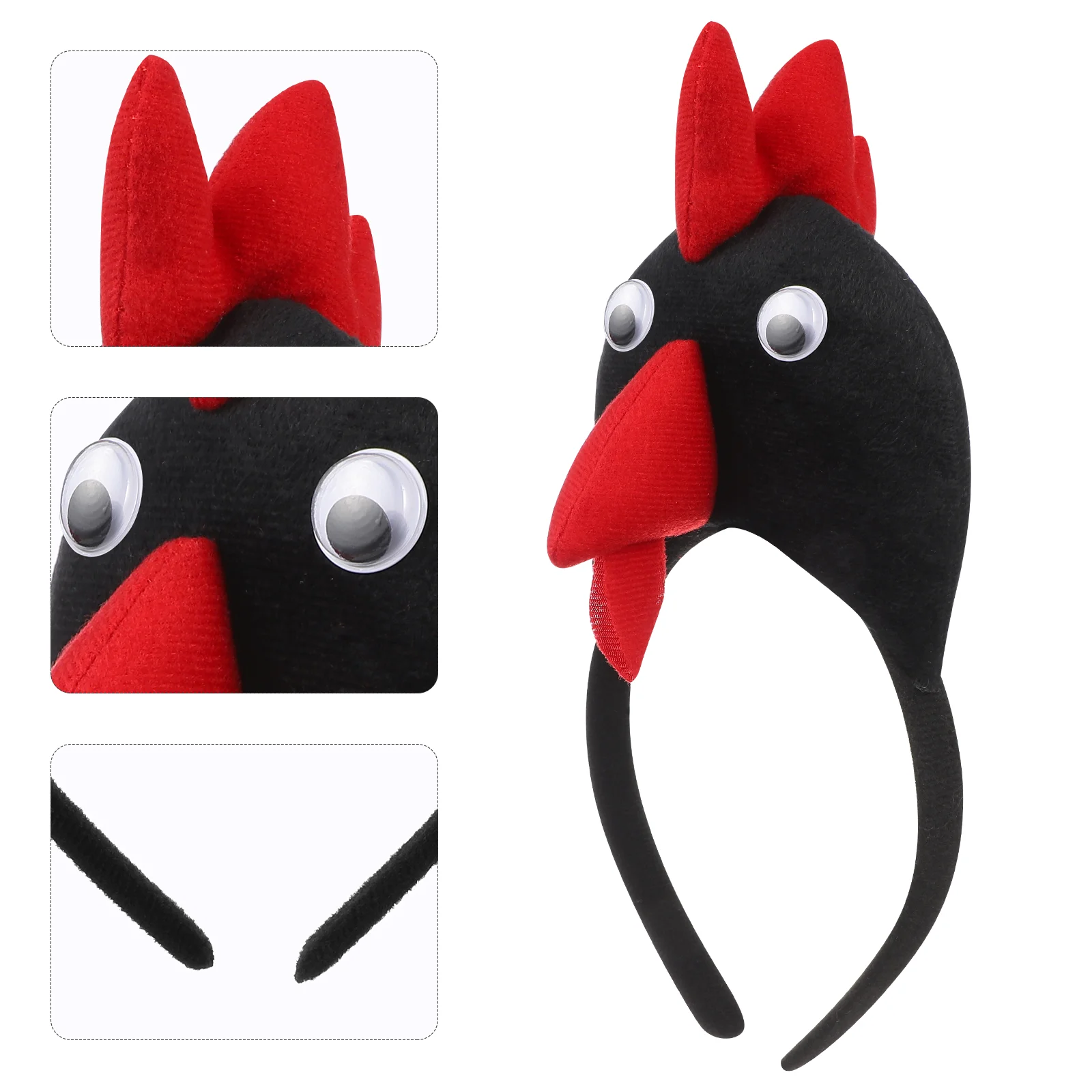 4 Pcs Headgear White Headband Festival Hairband Masquerade Hoop Headwear Rooster Headdress Decorative Pp Cotton Clasp Child