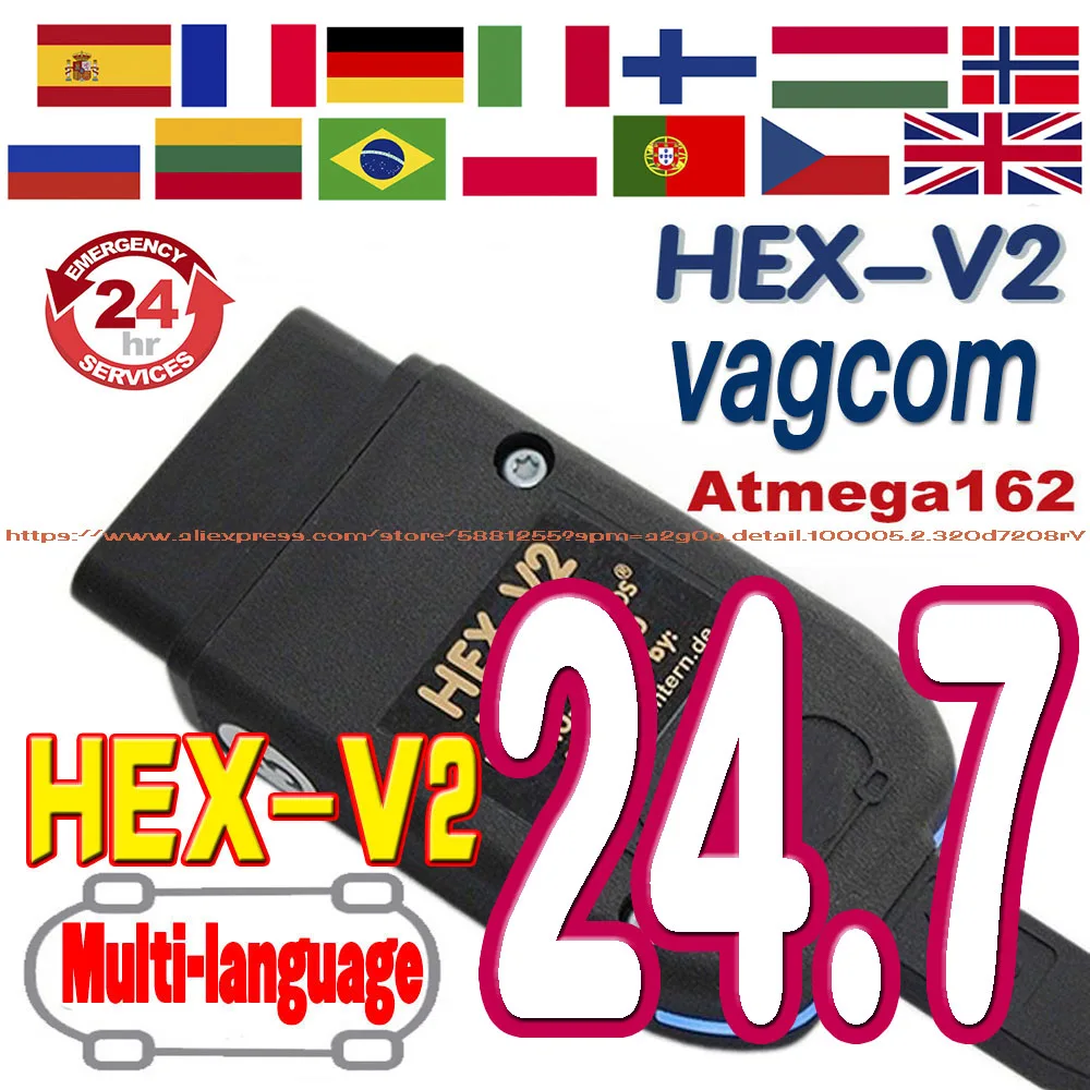 

2024 Newest VCDS VAG COM V24.7 VAG HEX Popular VAG Hex V2 FOR VW for AUDI Skoda Seat Vag Multilingual Upgradeable VAGCOM TOOLS