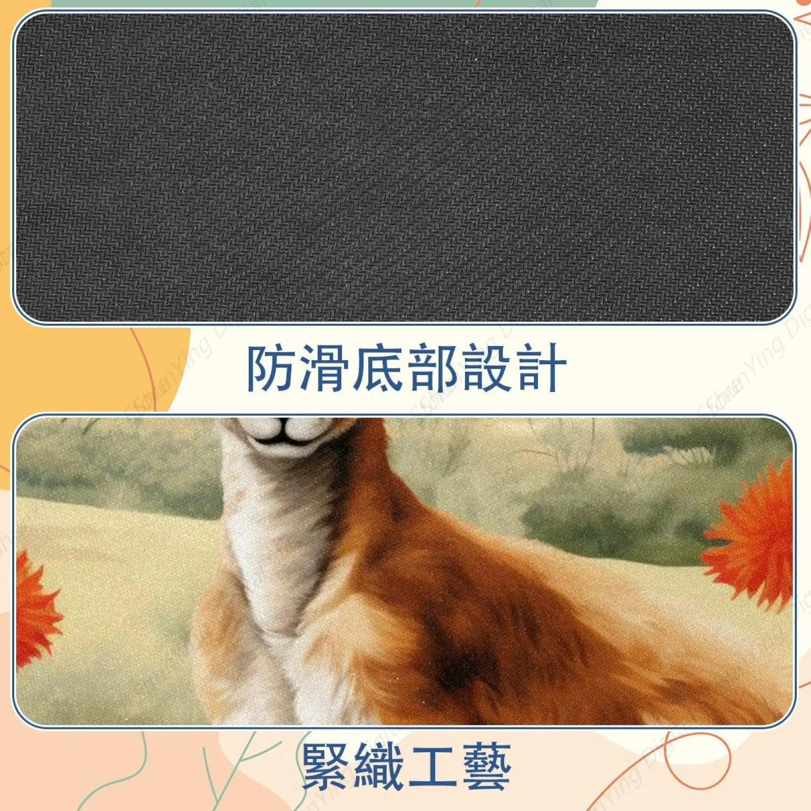 Kangaroo Mouse Pad Anti slip Rubber Portable Suitable for Gaming Office Laptop Mouse Pad 25*30cm