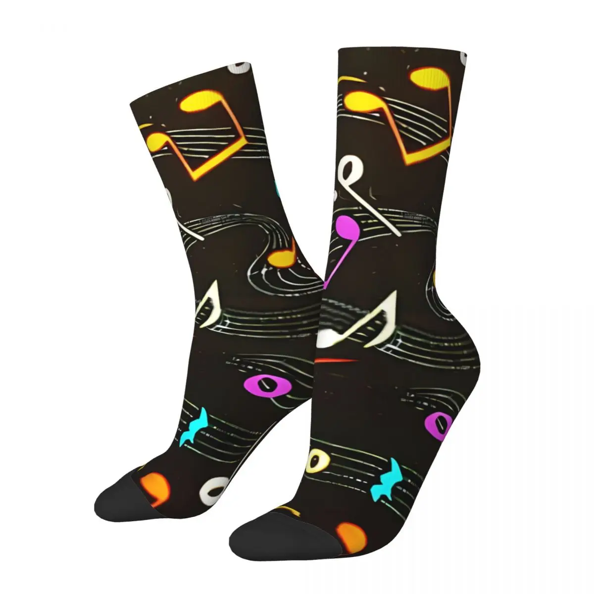 

Vintage Vintage Men's Socks Rock And Roll Music Unisex Street Style Seamless Printed Crazy Crew Sock Gift