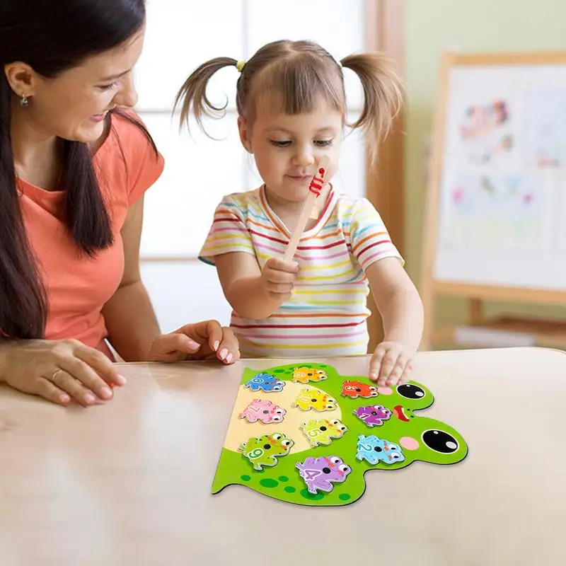 

Magnet Fishing Toy Frog Shape Magnetic Fishing Game For Toddler Sorting Kids Toy Number Recognition Game Early Education Color