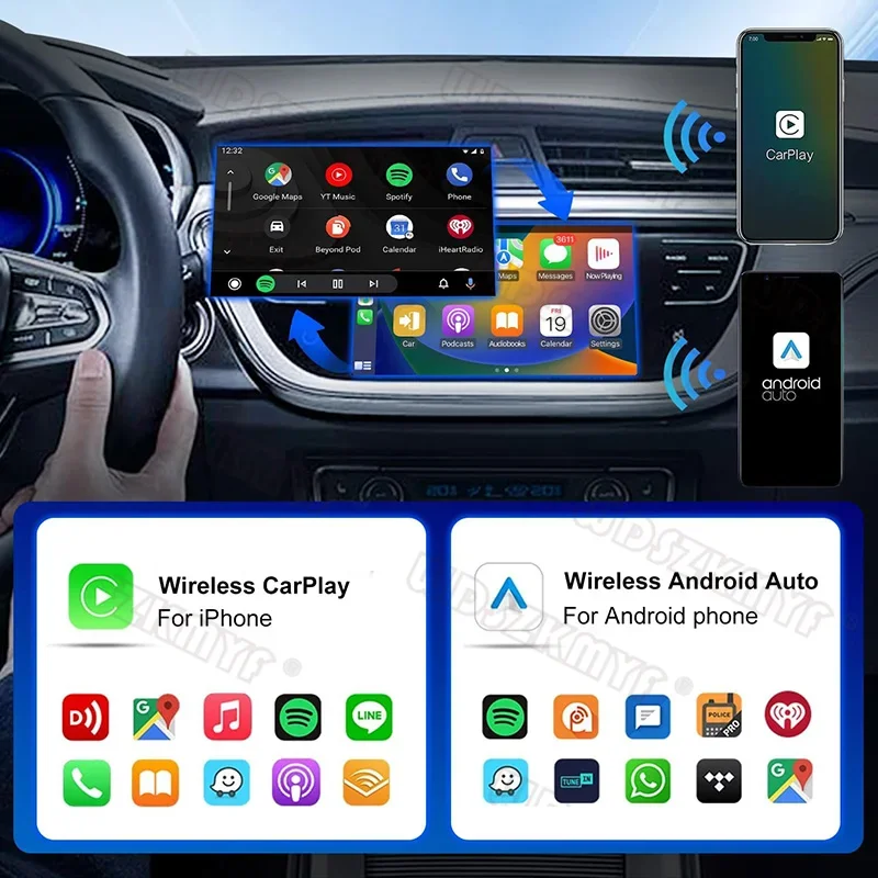 2 In 1 Wireless Apple Carplay Android Auto Mini Box BT cablato a adattatore Wireless USB/Type-C per autoradio con CarPlay cablato