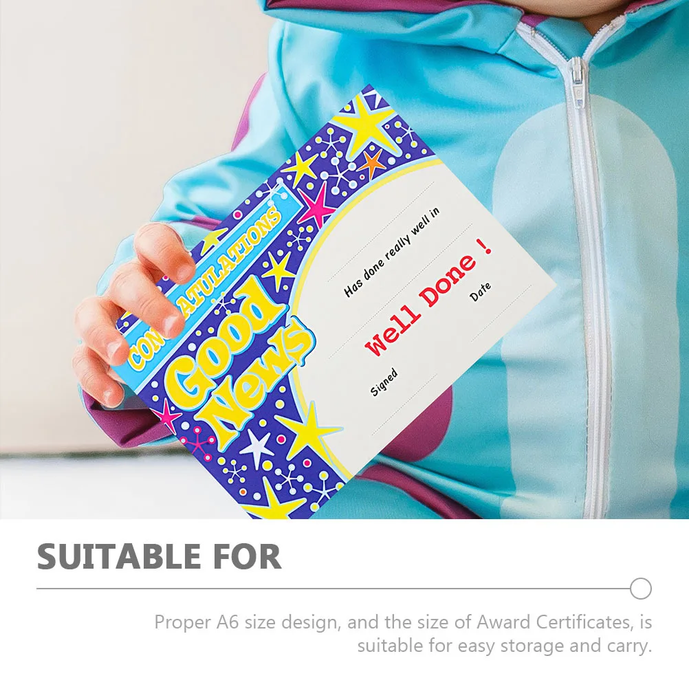 

200 Sheets Motivational Certificate Of Achievement Certificates Achievement Award Kindergarten School Supplies Cartoon