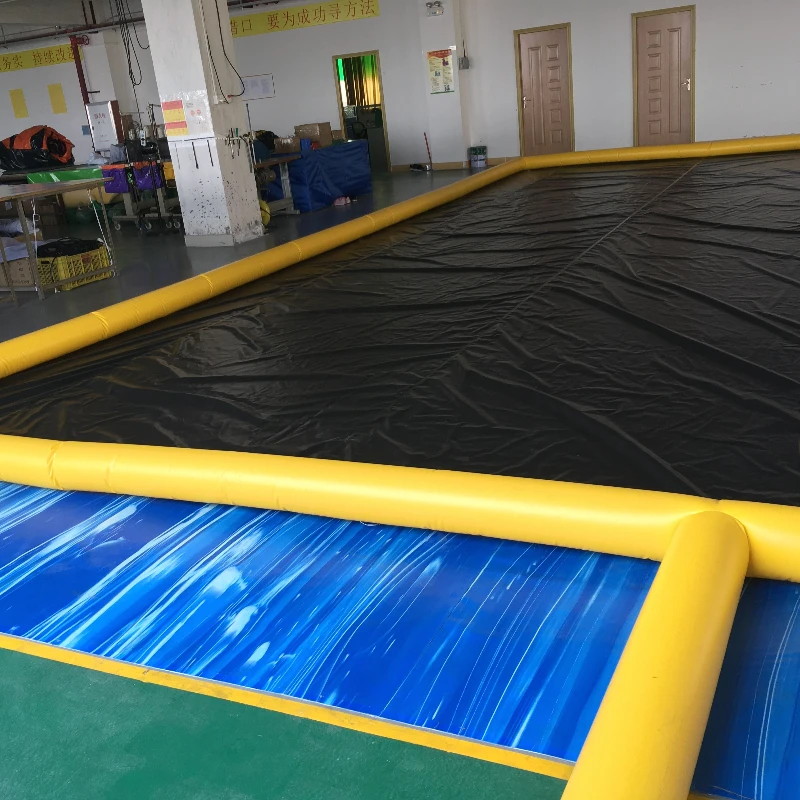 Airtight PVC Portable Inflatable Car Wash Pad Black Inflatable Car Wash Pad Truck Water Collector