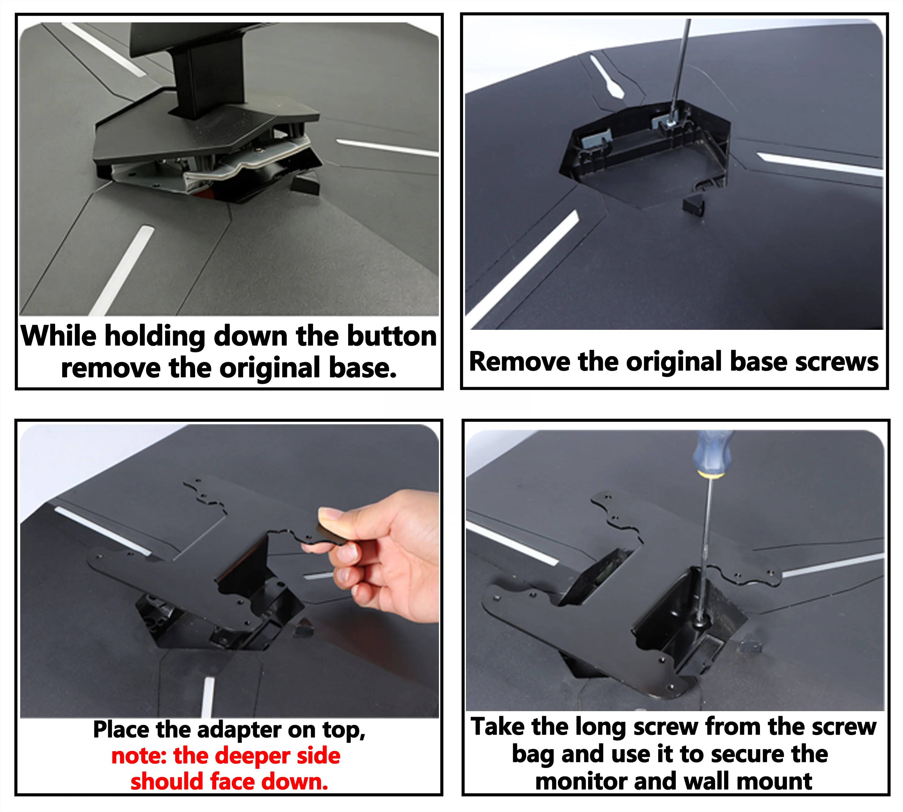 VESA Mount Adapter for Sceptre C35 series C355B-QUN168 C355W-3440UN V3L6W Zero-G Monitor Bracket Mounts to 75*75 & 100*100 Stand