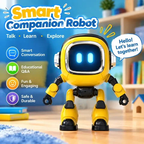 AI Interactive Desktop Companion Robot Voice Control Built In Storytelling Universal Knowledge Q&A Intelligent Chat Device
