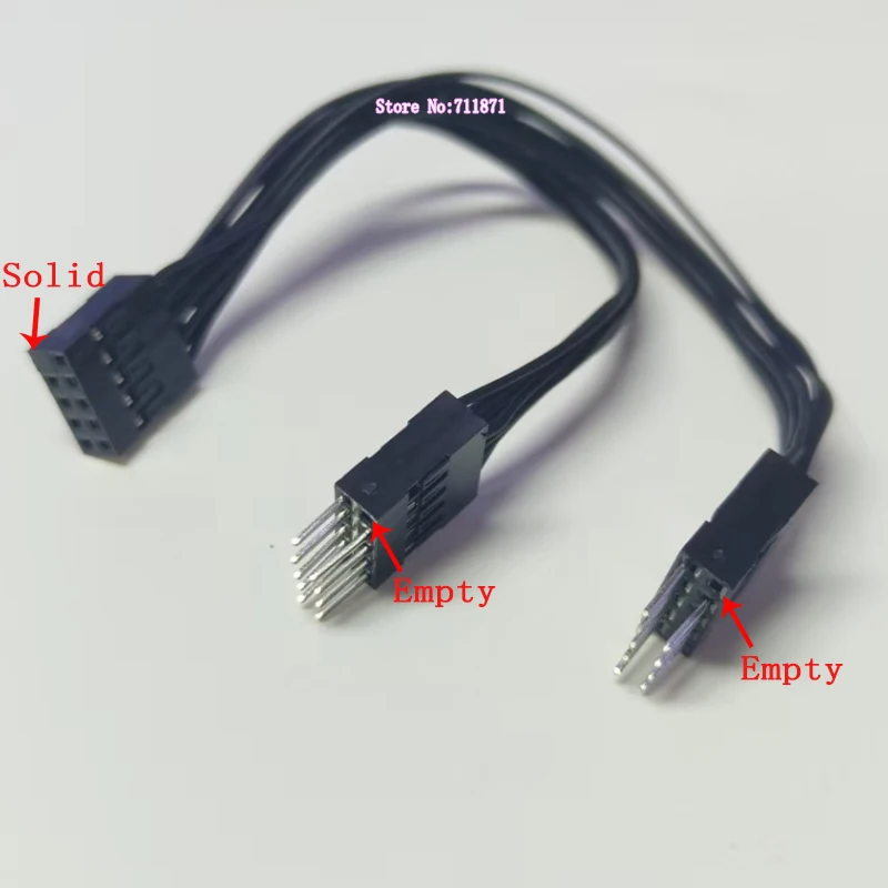 MainBoard 10Pin 9 Needle Front Usb One Female Double Male Adapter Cable Line Front Usb2.0 10P 9 needle Adaptor Line Cord Wire MF