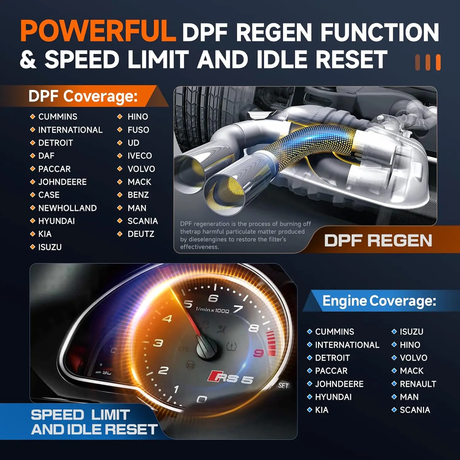 เครื่องมือสแกนวินิจฉัยรถบรรทุกหนัก ANCEL X7 HD สำหรับงานหนัก เครื่องมือสแกนระบบดีเซลแบบสองทิศทางพร้อมฟังก์ชันรีเซ็ตมากกว่า 40 รายการและการเข้ารหัส DPF ECU