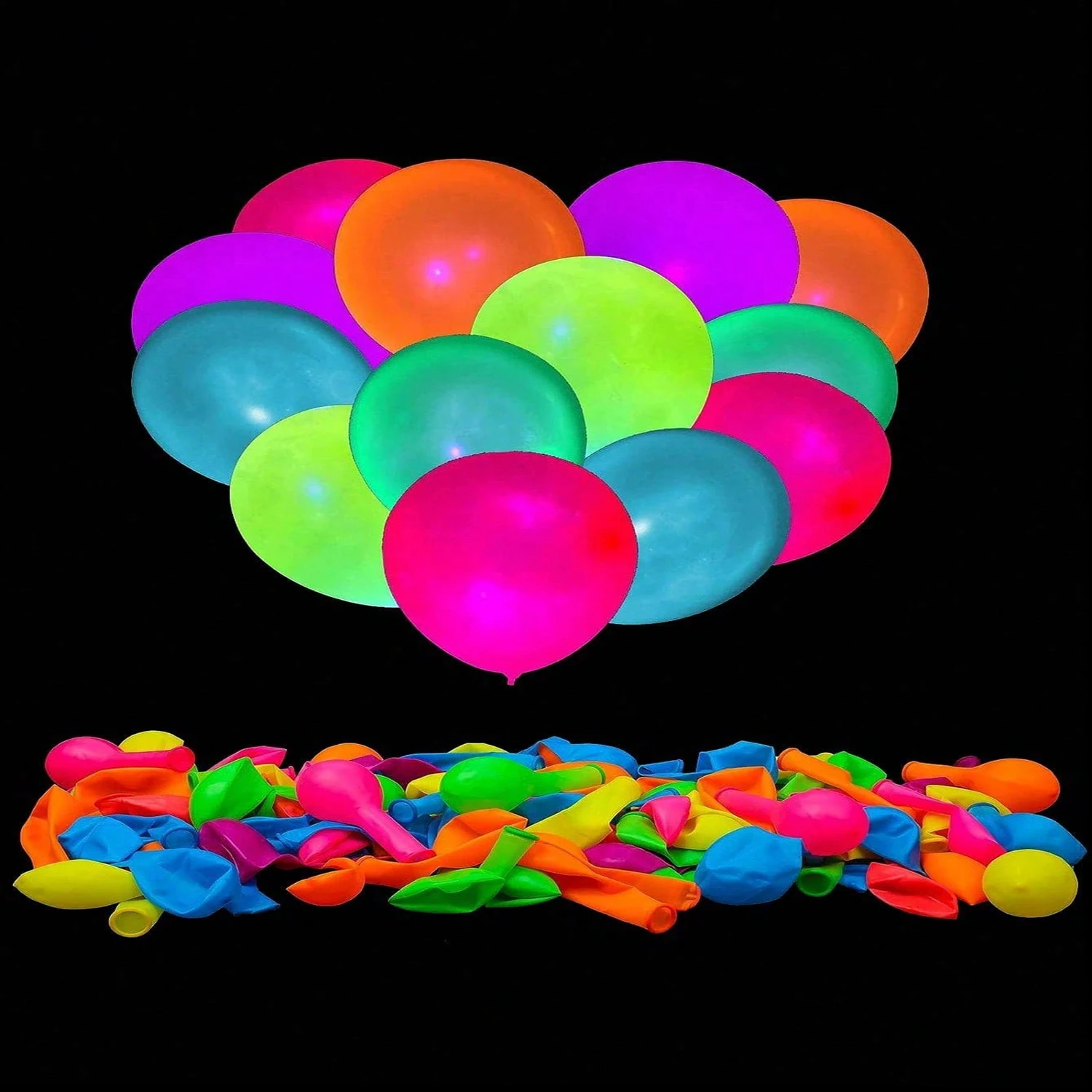 50pcs  UV Neon Balloons ,Neon Glow Party Balloons UV Black Light Balloons Glow in the dark for Birthday Decorations Wedding Glow