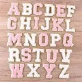 26 Letters Set Chenille Patch Embroidery with Gold Edge Patch For DIY Clothing Accessory Towel Embroidered Self-adhesive Fabric