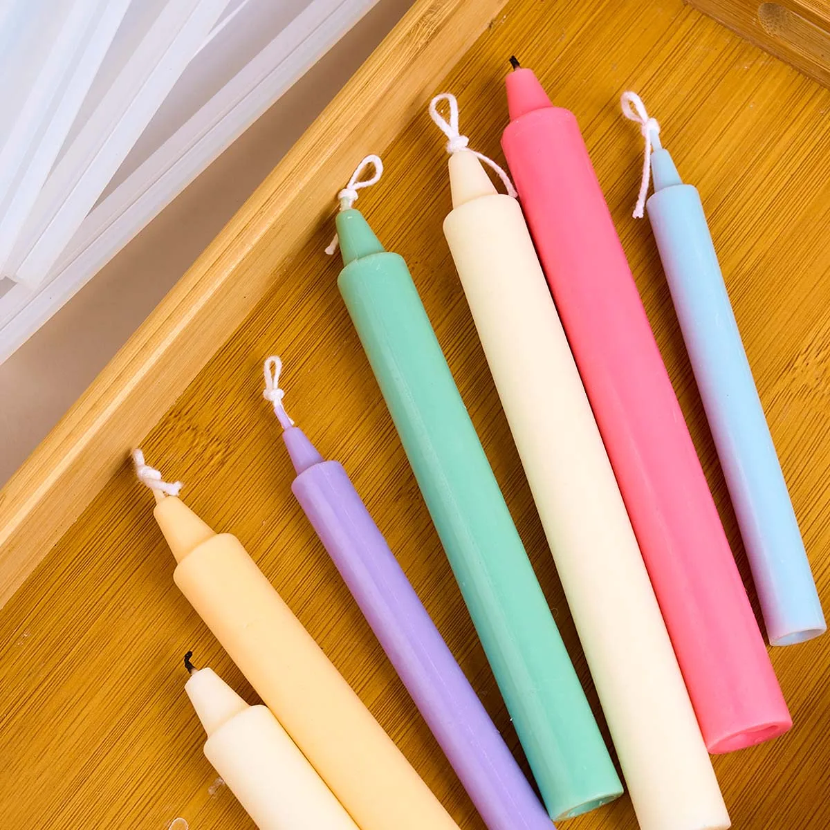 اسطوانة سيليكون قالب شمع لتقوم بها بنفسك قضيب طويل الشموع عشاء زخرفة الحرفية صنع الجص الراتنج قوالب ديكور المنزل الهدايا اليدوية #5