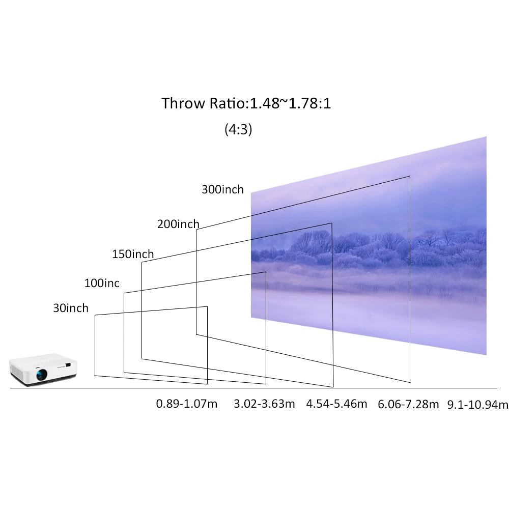 Голографический проектор BYINTEK K600 3LCD 1920*1200 для презентаций, классной комнаты, офиса, церкви, 8000 Люмен