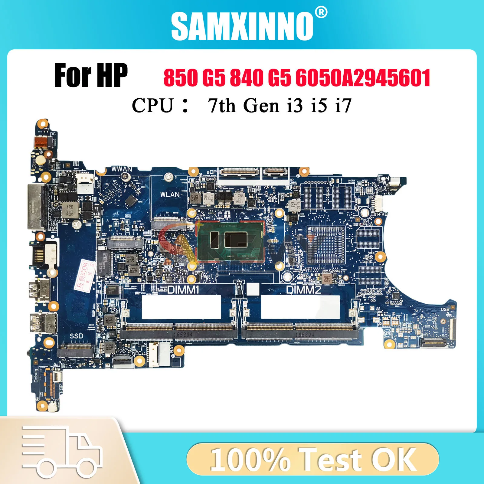 

6050A2945601 для ноутбука HP EliteBook 840 G5 850 G5, материнская плата L15516-601 L15517-601 с процессором i5 i7 8th, 100% полностью протестирована