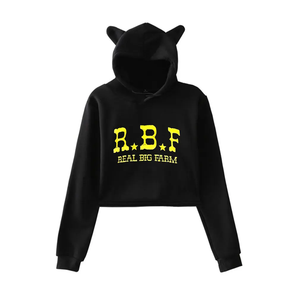 

Ella Langley Hoodie Vintage 90s Streetwear Fashion Merch Hoodies Sweatshirts for Girls Cat Ear Crop