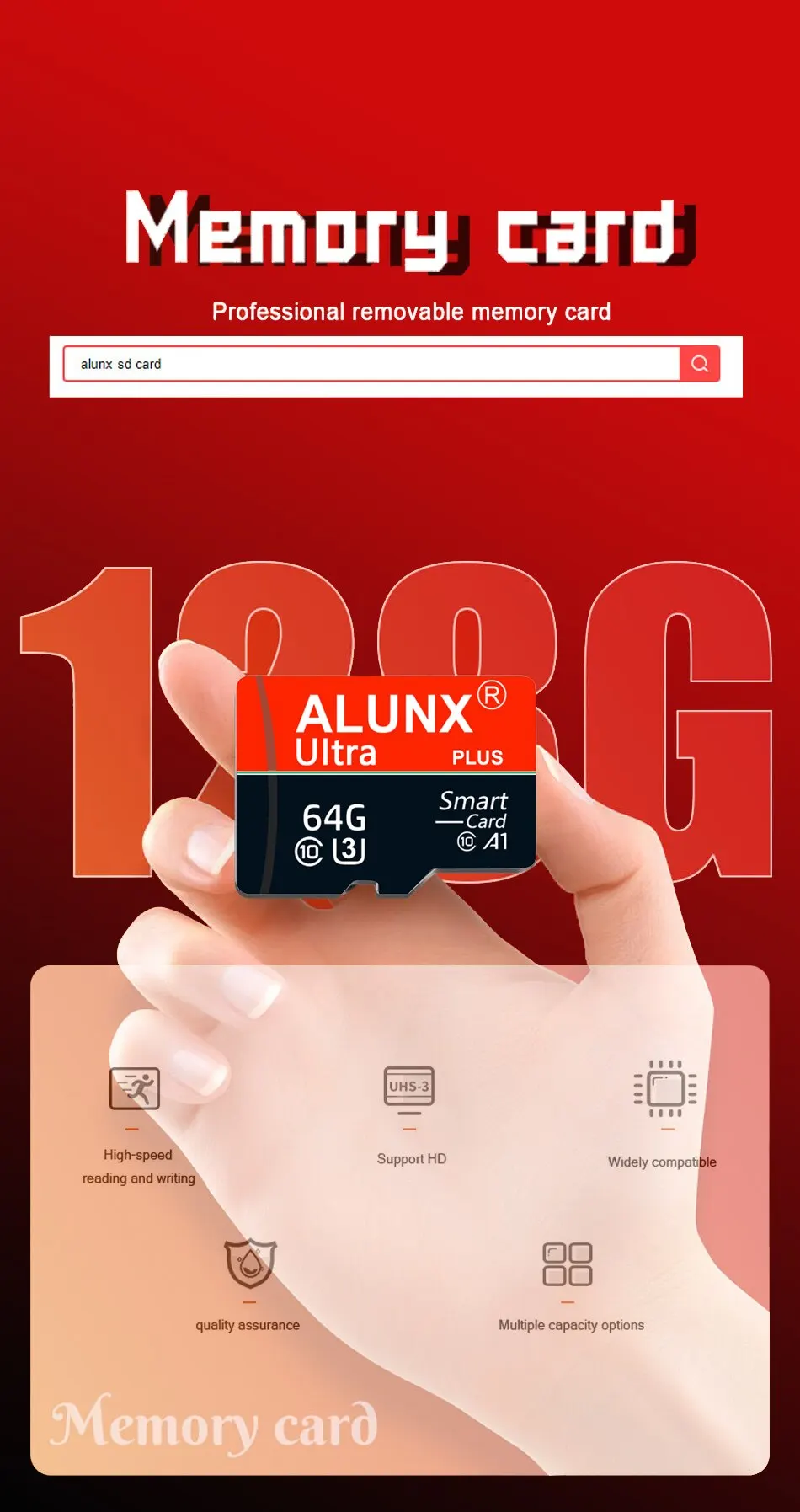 ALUNX 100% Genuine Micro TF SD Card JS Micro 256G U3 128GB 64GB 32GB Memory Card Flash Class 10 Support UAV Etc Card Reader