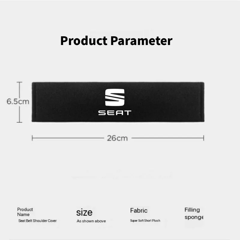 2 SZTUKI Pokrowiec na pas bezpieczeństwa do Seat Leon Ibiza Ateca Arona Cordoba Toledo Altea Alhambra Arosa Exeo Mii Akcesoria samochodowe