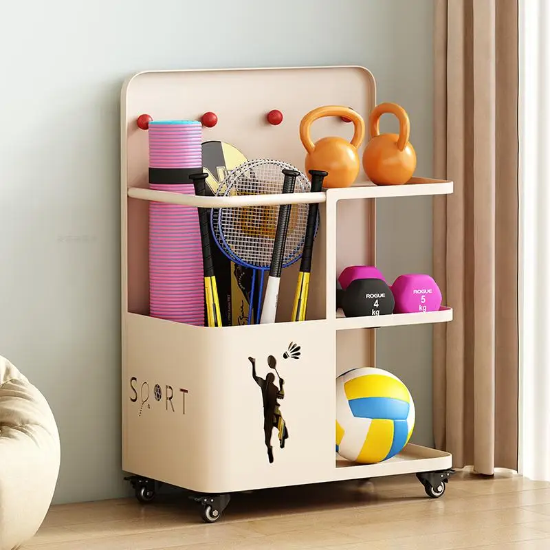 Fitness Equipment Storage Rack Home Yoga Dumbbells Basketball Soccer Yoga Mat Basket Sports Goods Shelf