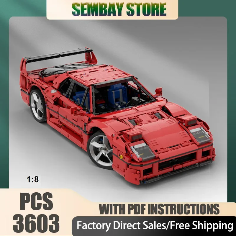 

Champion Speed Cars Moc Building Bricks Modular 1:8 Super Sports Car Model Technology Blocks Christmas DIY Toy Construction Gift