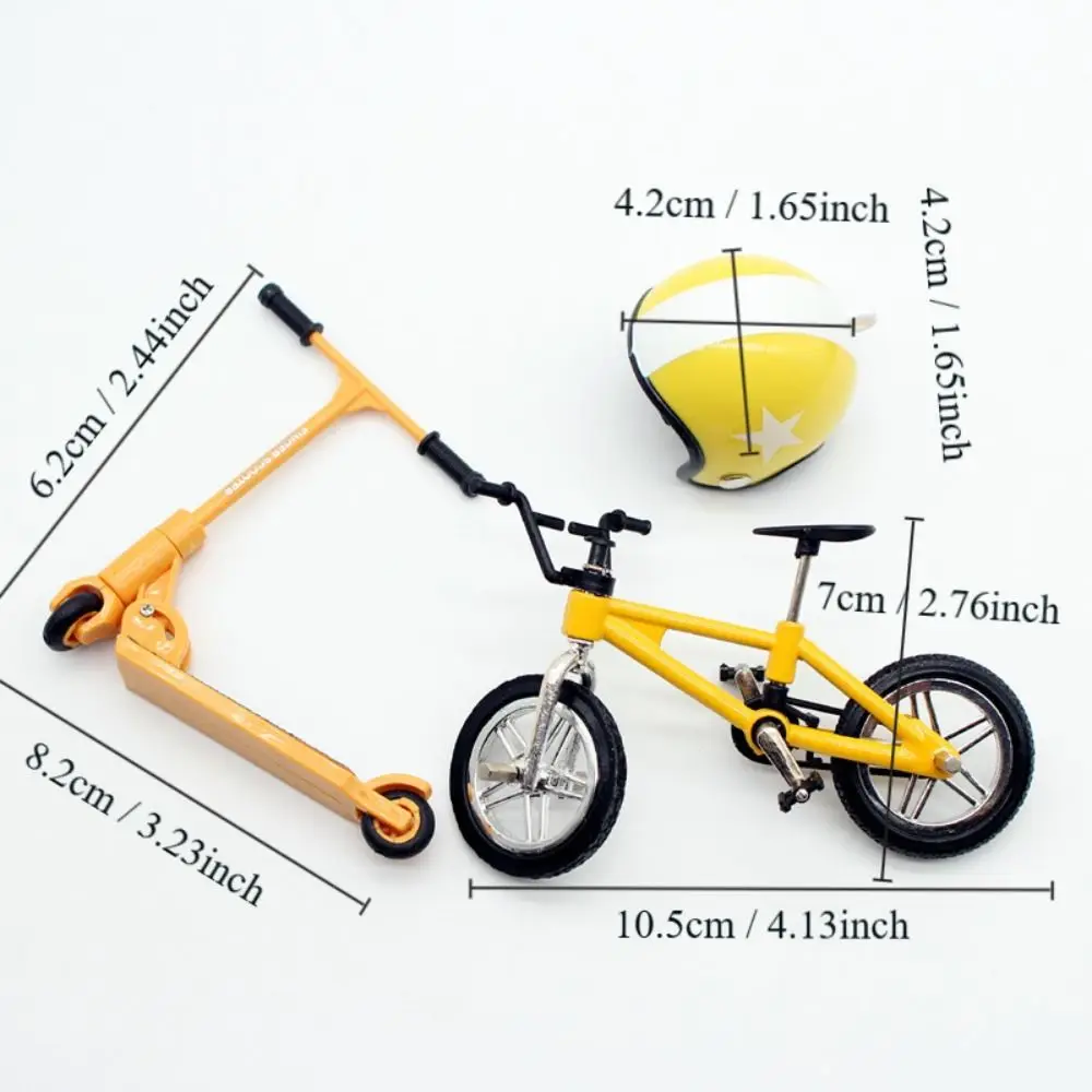 크리에이티브 인형의 집 시뮬레이션 자전거 스쿠터 헬멧 세트, 마이크로 섬세한 자전거 마이크로 모델, 1/12 여아용 이상적인 선물, 1/6BJD