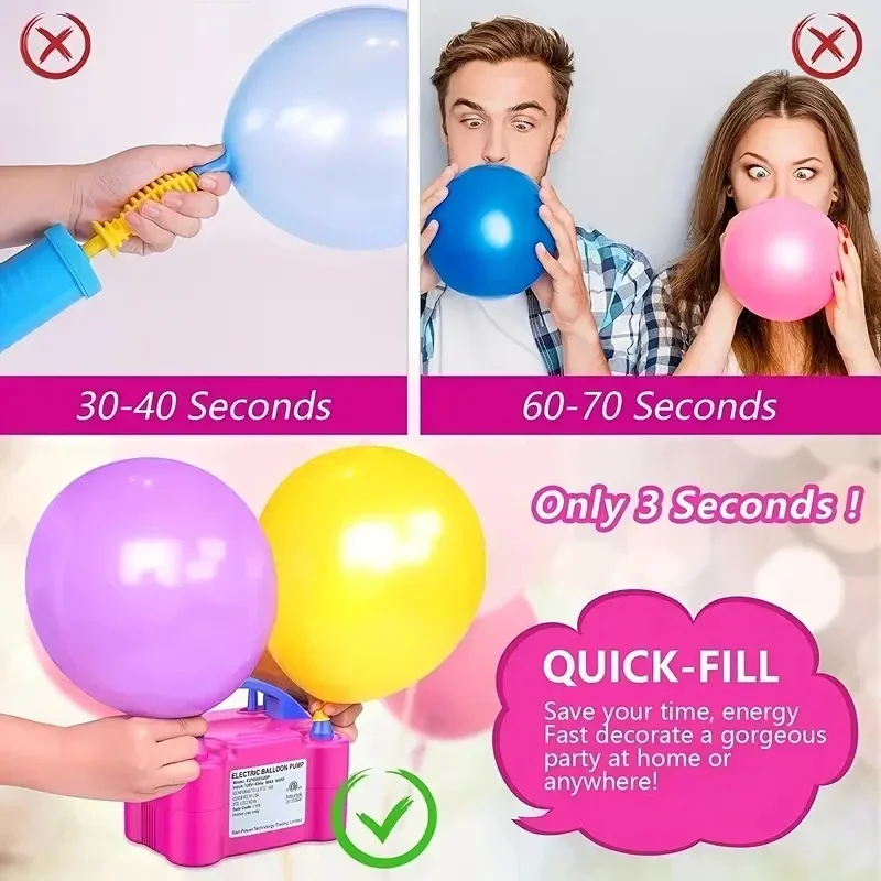 Electric balloon pump balloon blowing machine air pump double hole automatic air pump inflatable balloon machine wedding room ba image 5