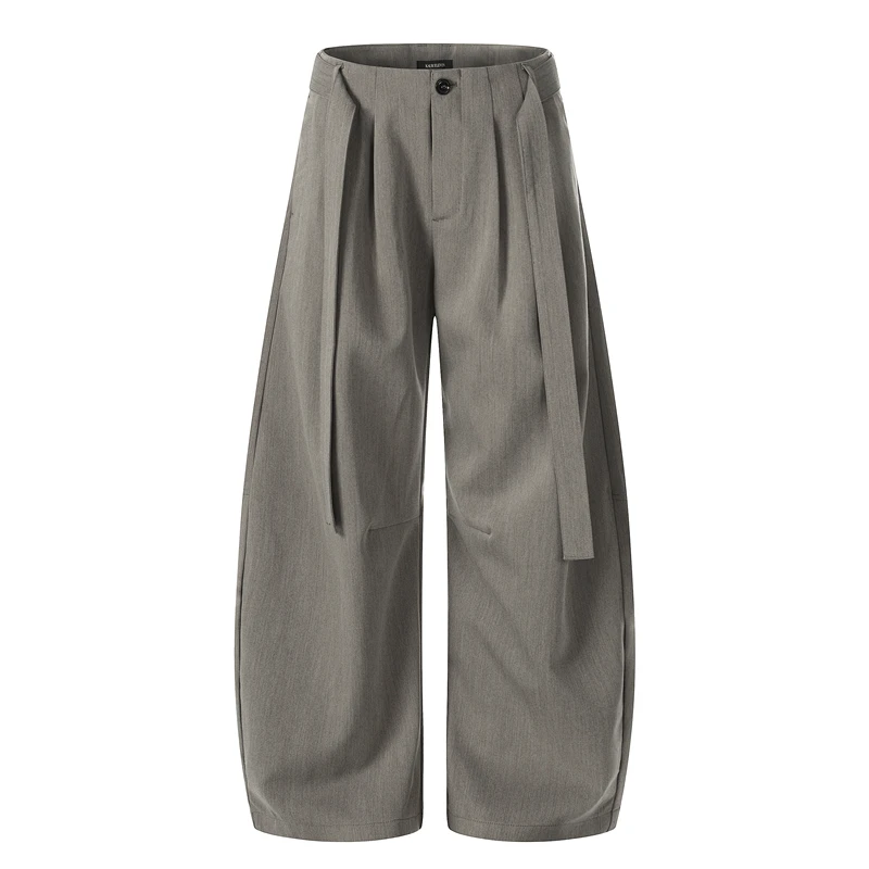 

GXFortune Casual Pants Low Waist Wide Leg Knife Shape Folded Polyester Fiber Men's Fashion Autumn Winter Color