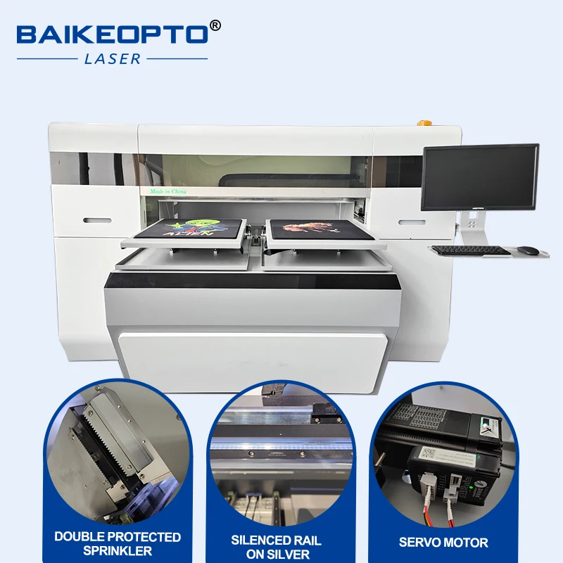 User-Friendly Digital Textile DTG Printing Machine Dual Work Bench Direct On Clothes T-shirts Garment DTG Printer