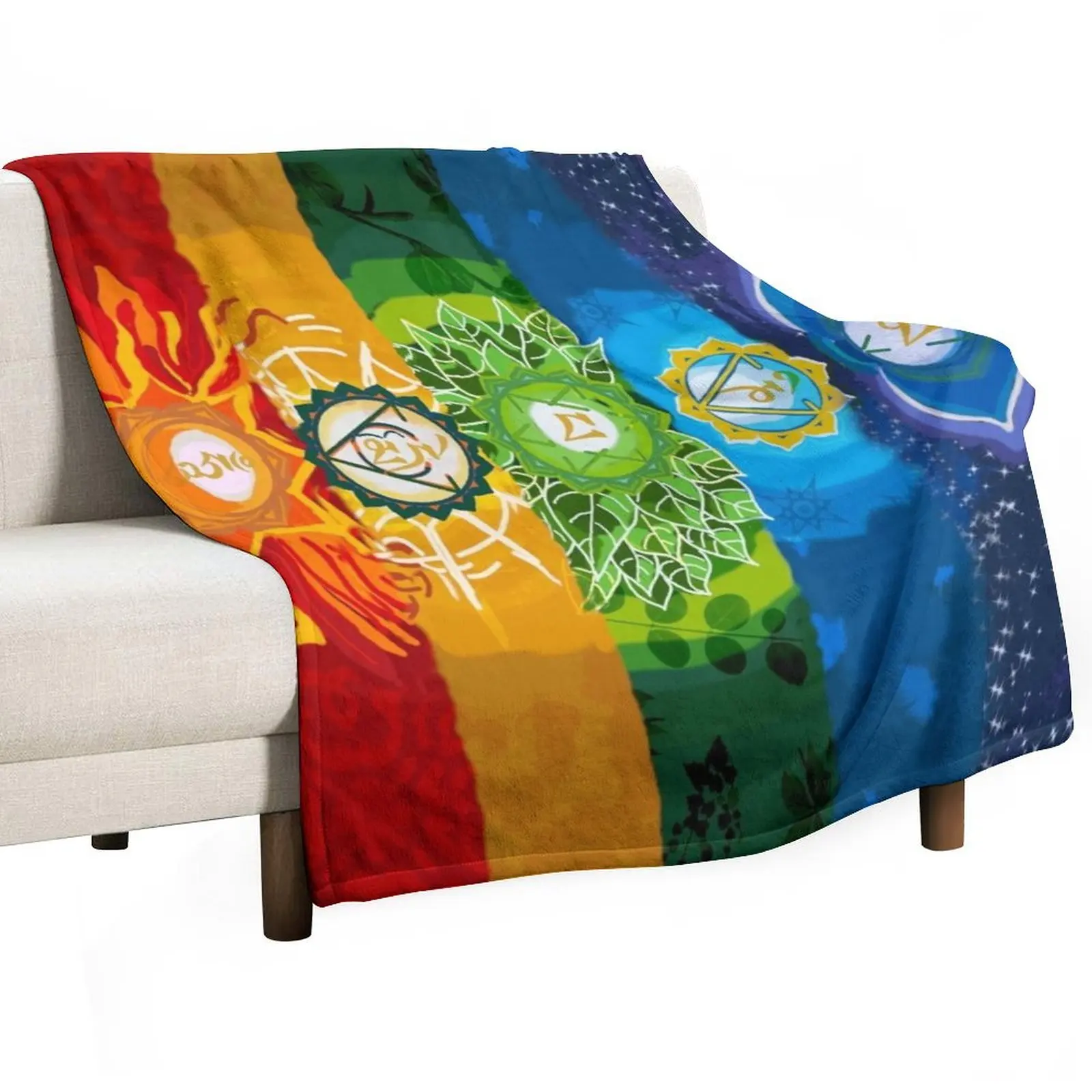 Healing Chakra Blanket Throw Blanket blankets ands For Sofa Thin Beach For Decorative Sofa Polar Vintage Blankets