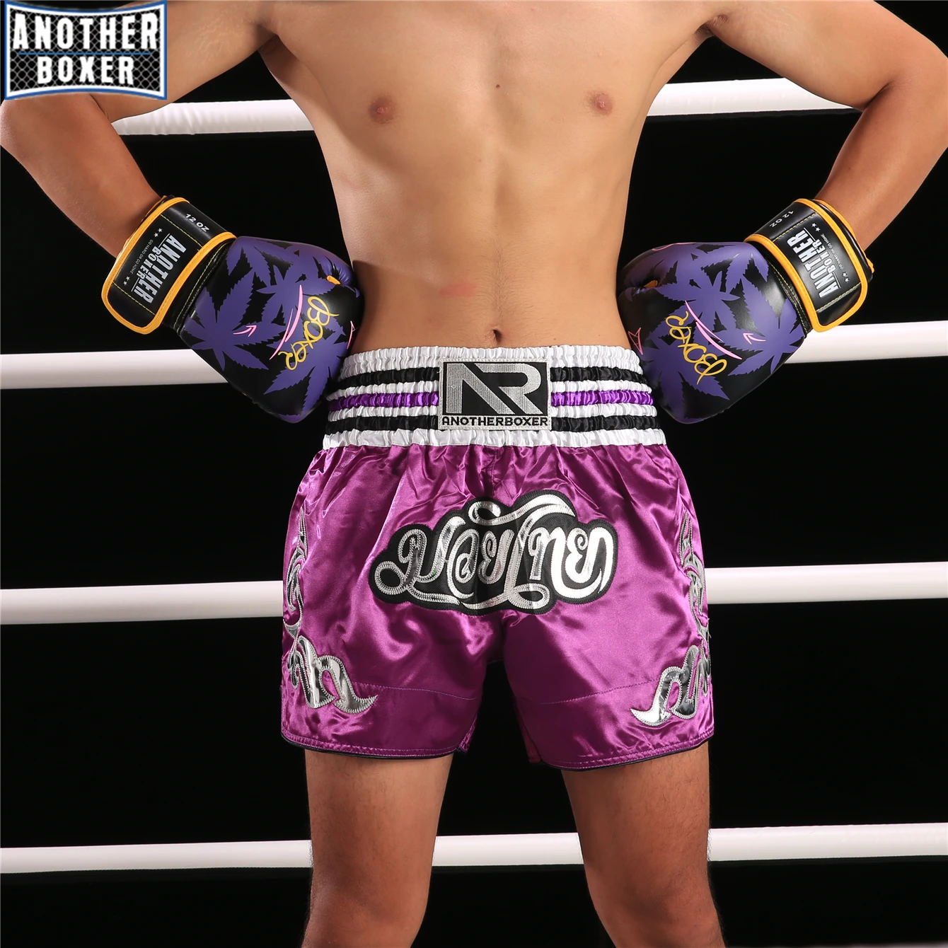 Fight Boxing Shorts for Men Women Child Purple Satin Muay Thai Pants Martial Arts MMA Kickboxing Shorts for Kid Boxing Pants