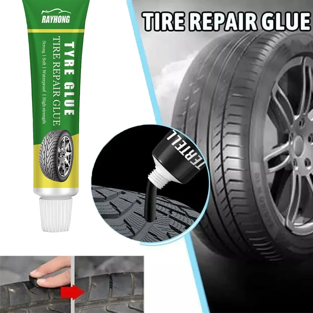 Black Liquid Tire Repair Adhesive,Heavy Duty Strong Rubber Glue,Instant Bond,Wear Resistant Non-Corrosive for Tire Rubber Repair