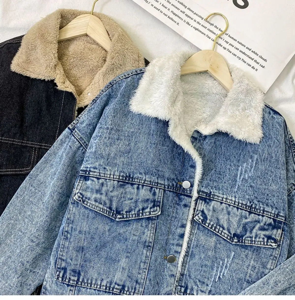 

Джинсовое пальто, черное сексуальное меховое плюшевое женское осеннее свободное пальто, романтическое праздничное, с защитой от запаха, легкий софтшелл, лоскутное, на кнопках Y2K