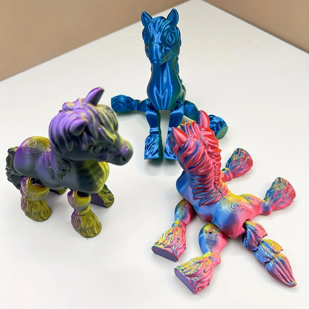 

Multi PC combination 3D small mane horse creative statue decoration home office decoration Halloween decoration gift giving