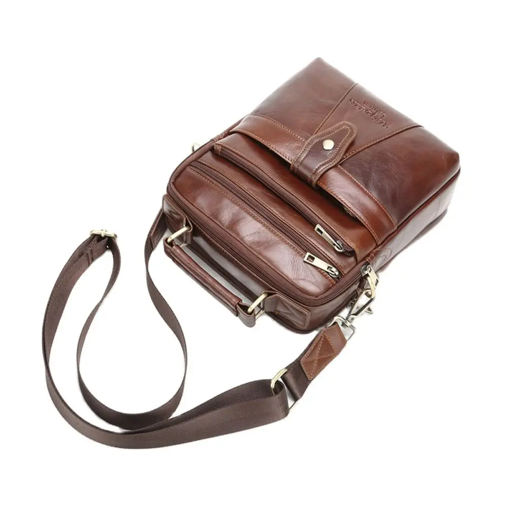 Genuine Leather Business Men\'s Messenger Bags for Men Shoulder Crossbody Bag Male Handbags Tote Purse Travel Bags