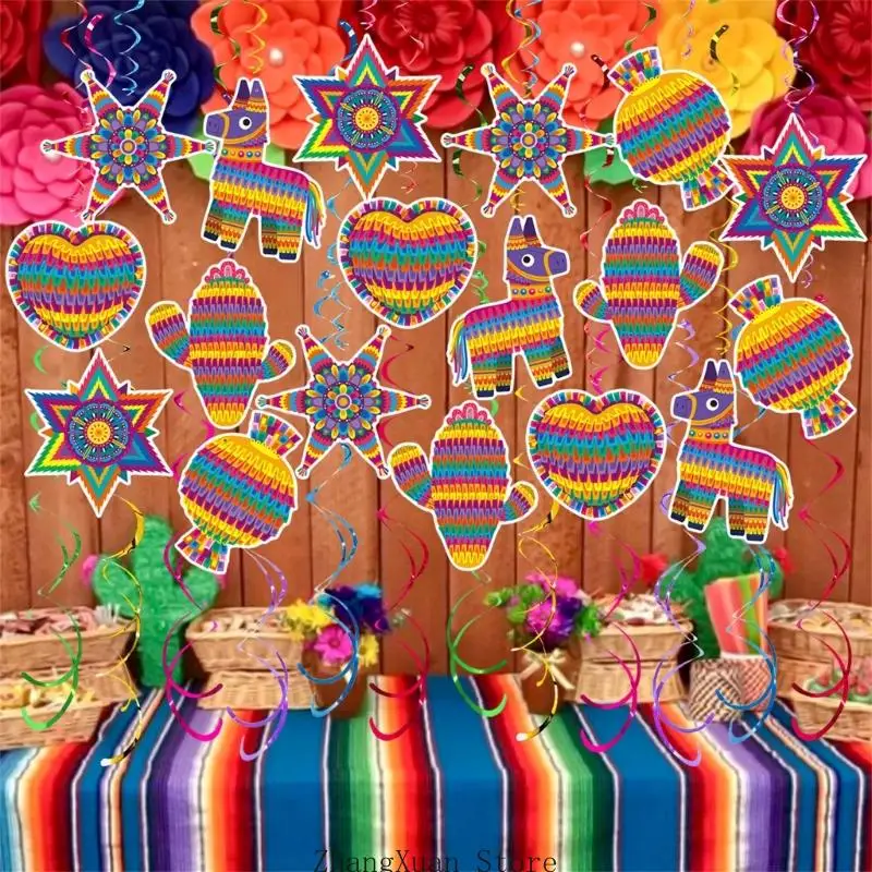 Traditionelle mexikanische Stile, Spiralen, hängende Dekoration für Partys, Veranstaltungen und Festlichkeiten zum 5. Mai, 3 x – Detail 4