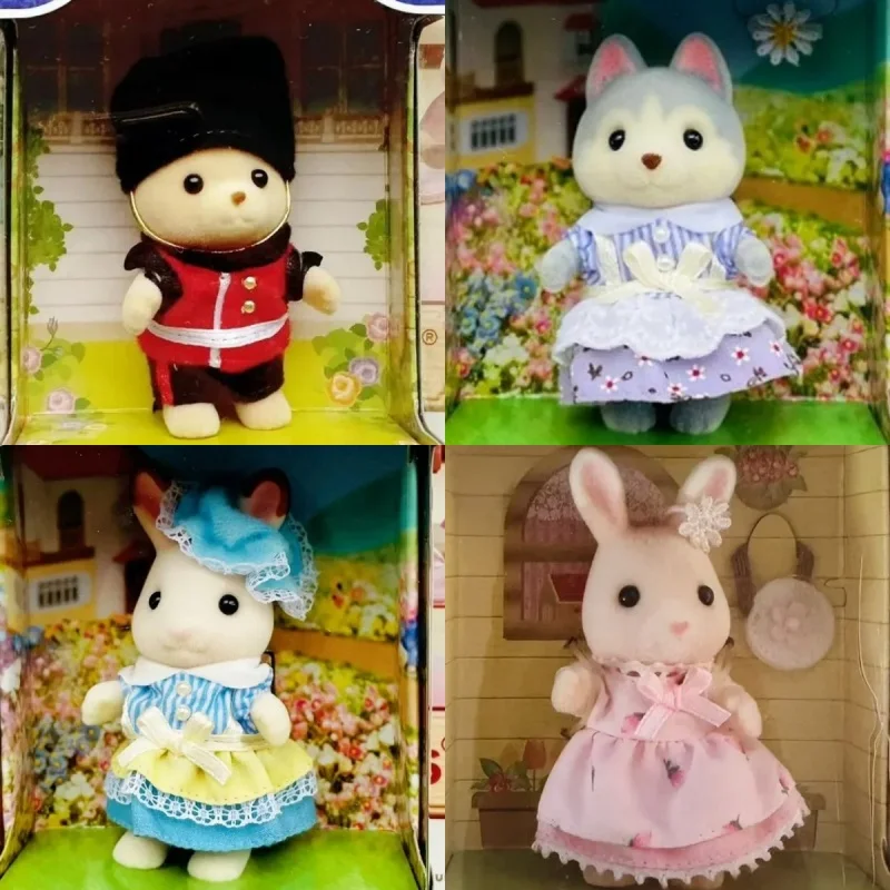 Hot Sale Forest Baby Family Flower Hare Husky Girl Doll London Guard Bear Doll Toy Desktop Decoration Collection Kids Gifts Toys