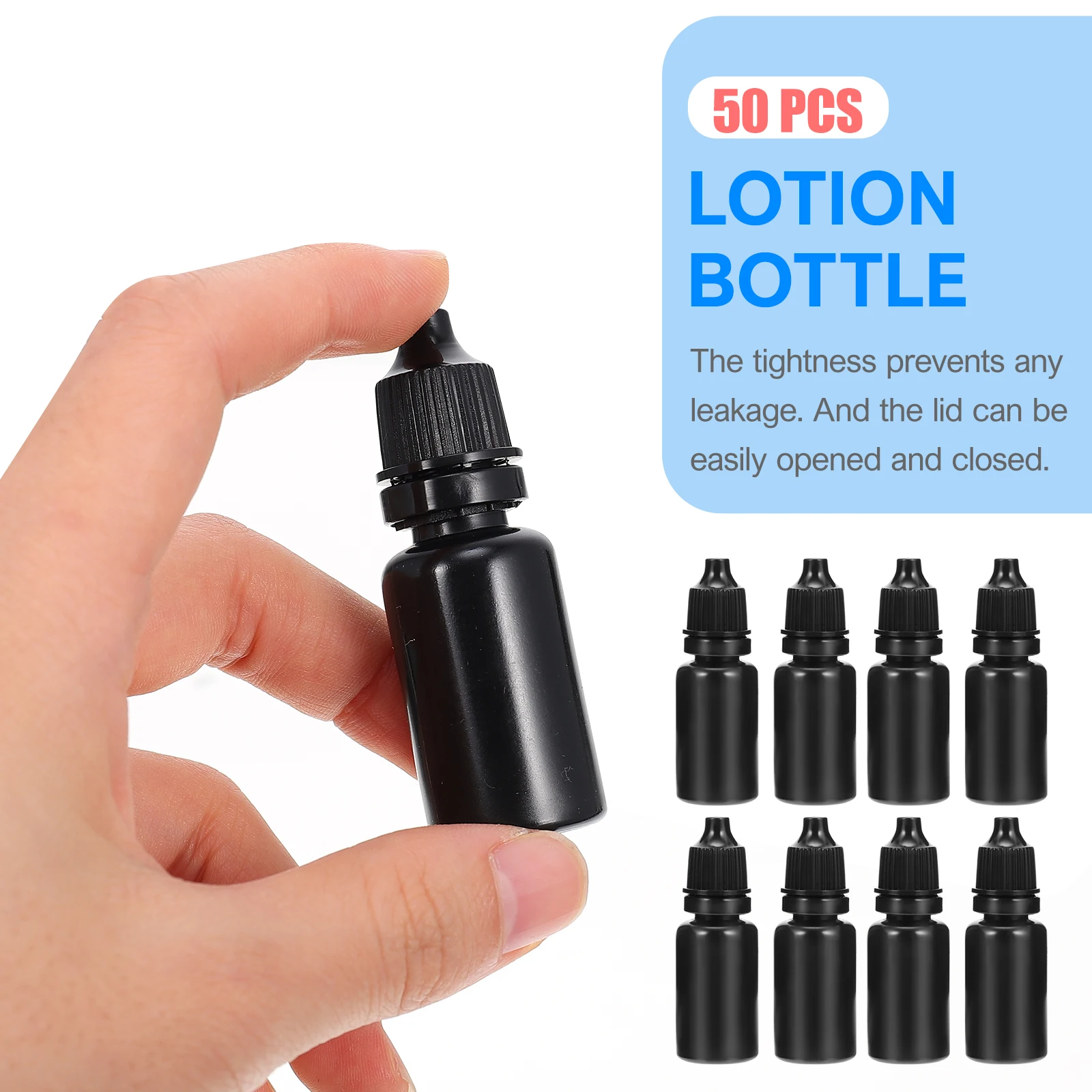 

50pcs 10Ml Small Plastic Drop Bottles Portable Leak-Proof Essential Oil Containers Travel Sub Packaging Bottle For Perfume
