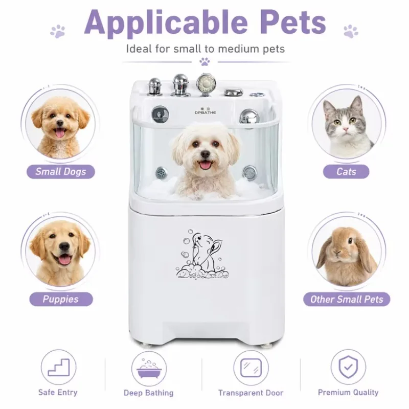 High-Traffic CE Certified Easy Clean Acrylic Pet Grooming Spa Equipment