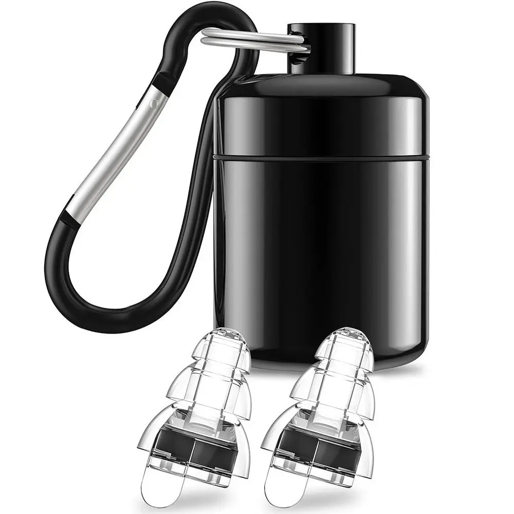 1 par de tapones para los oídos reutilizables con cancelación de ruido, tapones para los oídos de silicona suave, protección auditiva segura, protección para los oídos, aislamiento acústico