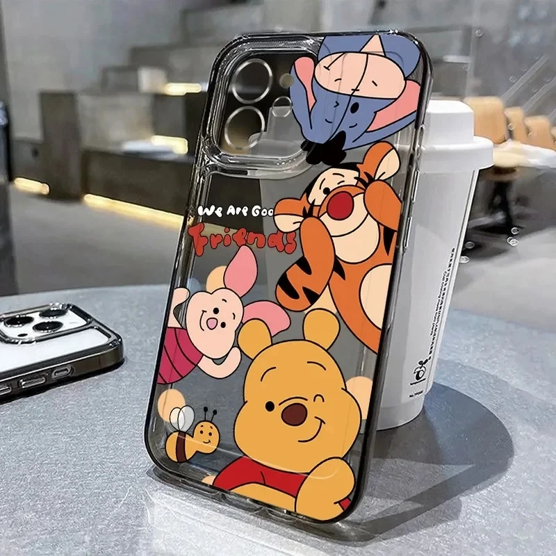 Disney Winnie Pooh Friends Phone Case For iPhone 15 14 Pro Max 13 12 11 Pro XS Max X XR 7 8 15 Plus SE Soft Silicone Cute Cover