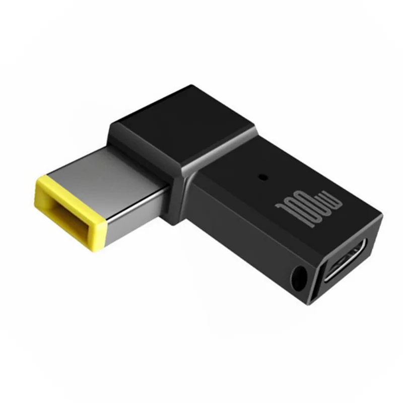 USB Tipo C Fêmea para Praça PD Plug Converter, carregamento rápido para Thinkpad, Laptop DC Power Adapter Connector, 100W