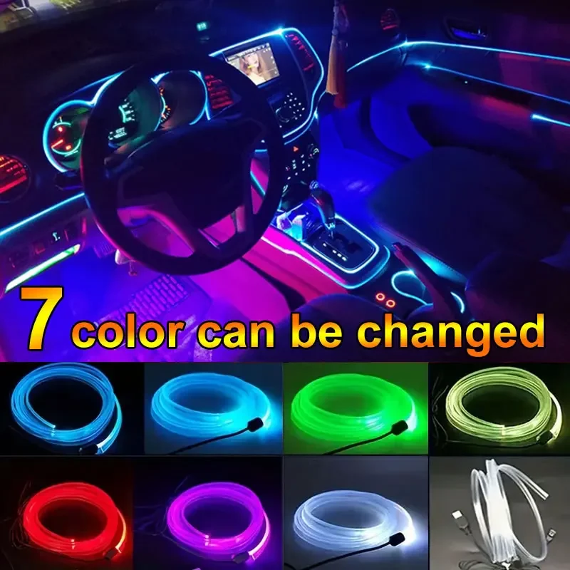 

Car Interior Accessories Atmosphere Lamp Cold Light Line With Decorative Dashboard Console LED Lights