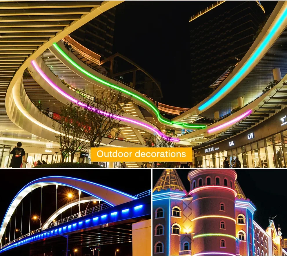 LED Flexible Silicone Neon Light Strip Set 2835 Low Voltage 12V 6*12 Shape Embedded Linear Flexible Light Strip