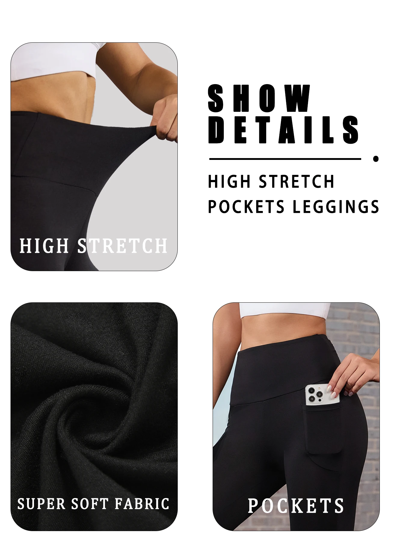 Leggings esportivas super macias com bolsos para mulheres cintura alta treino yoga correndo push up ginásio fitness calças apertadas femininas